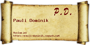 Pauli Dominik névjegykártya